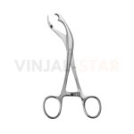 Verbrugge bone holding forceps with curved serrated jaws and ratchet lock ring handles - VS Surgico