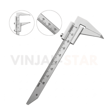 Surgical depth gauge with graduated scale for bone fixation