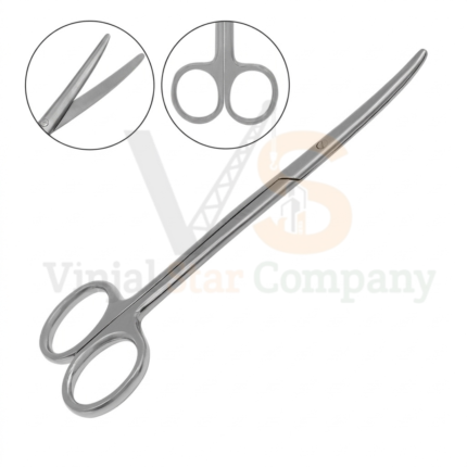 Metzenbaum dissecting scissors 5.75 inch curved blunt tip ring handle - VS Surgico