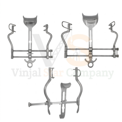 Balfour Abdominal Retractor Set 4 inch 7 inch 10 inch stainless steel fenestrated blades - VS Surgico
