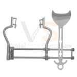 Balfour Abdominal Retractor 12 inch spread curved center blade fenestrated side blades - VS Surgico