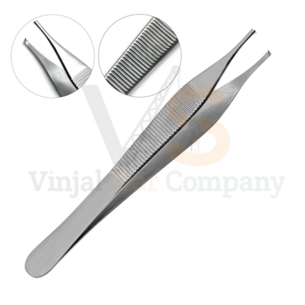 Adson tissue forceps 1x2 teeth 4.75 inch straight fine point - VS Surgico