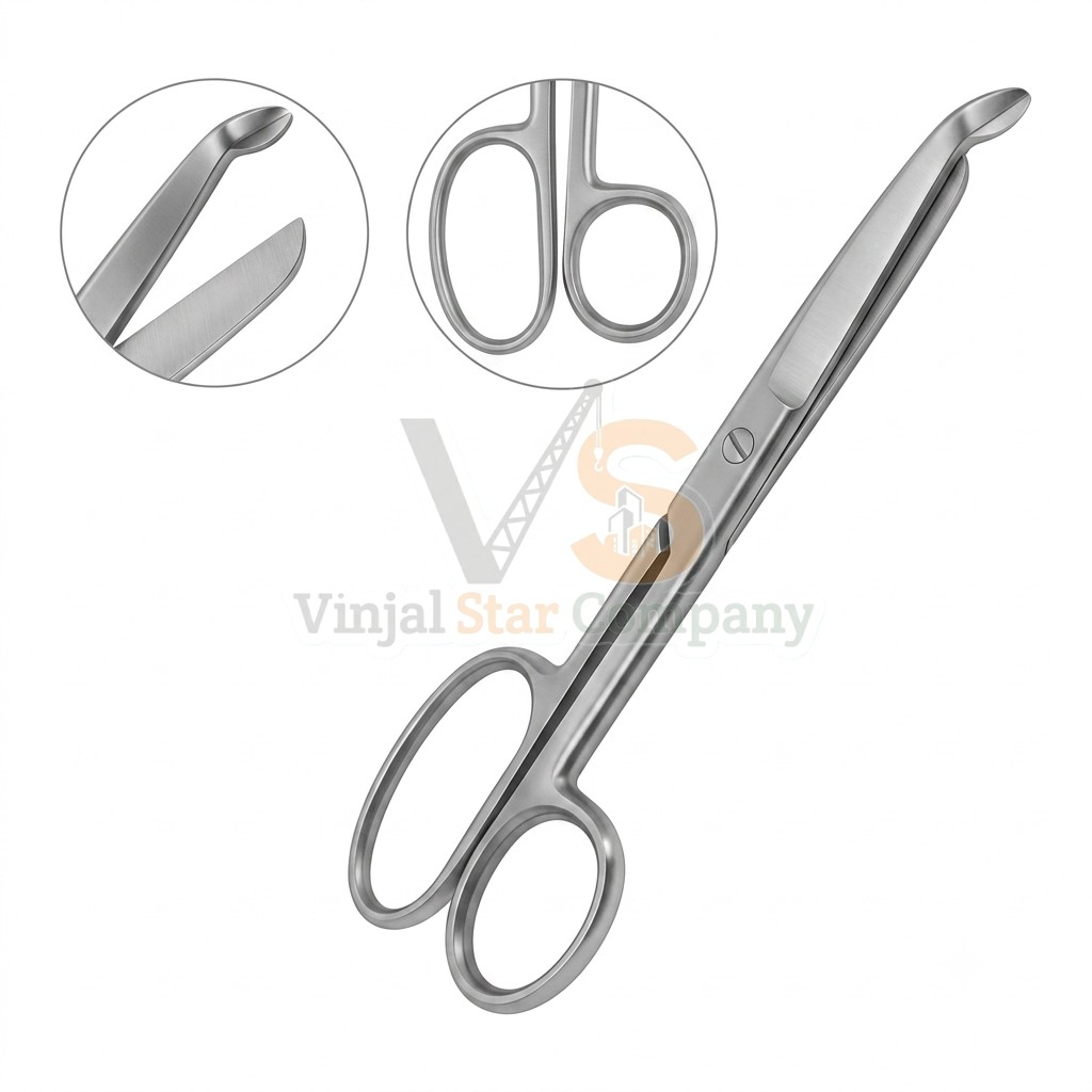 VS-SUR-003-1-1.jpg Lister Bandage Scissors 5.5" – Stainless Steel Surgical Bandage & Dressing Cutting Scissors - Image 1