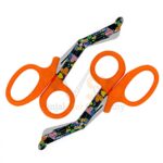 2 EMT Utility Scissors 7 25 Paper Coated Blades Orange | Trauma Cutting | VS Surgico