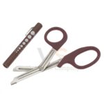 2 Pcs Brown EMT First Responder 7 5 Scissor Penlight Set | Trauma Cutting | VS Surgico