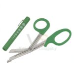 2 Pcs Green EMT First Responder 7 5 Scissor Penlight Set | Trauma Cutting | VS Surgico