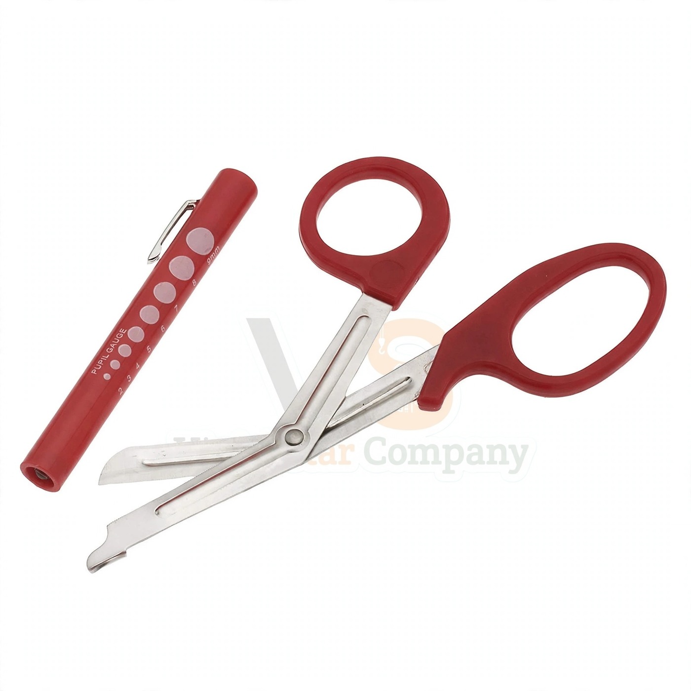 Vinjal Star - 1067 - Vinjal Star Company product photo 2 Pcs Red EMT First Responder 7 5 Scissor Penlight Set | Trauma Cutting | VS Surgico - Image 1