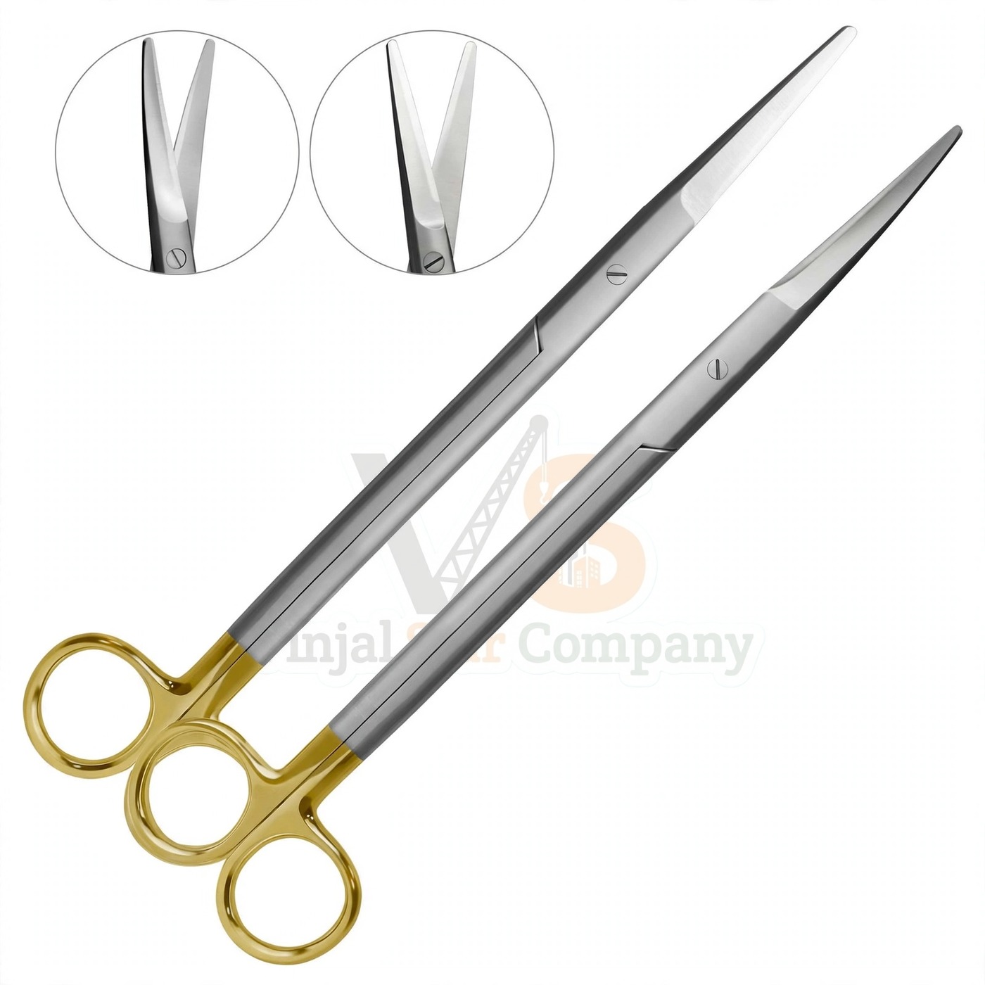 Vinjal Star - 1074 - Vinjal Star Company product photo 2 TC Mayo Scissors Set 11 Straight Curved | Surgical Dissecting | VS Surgico - Image 1
