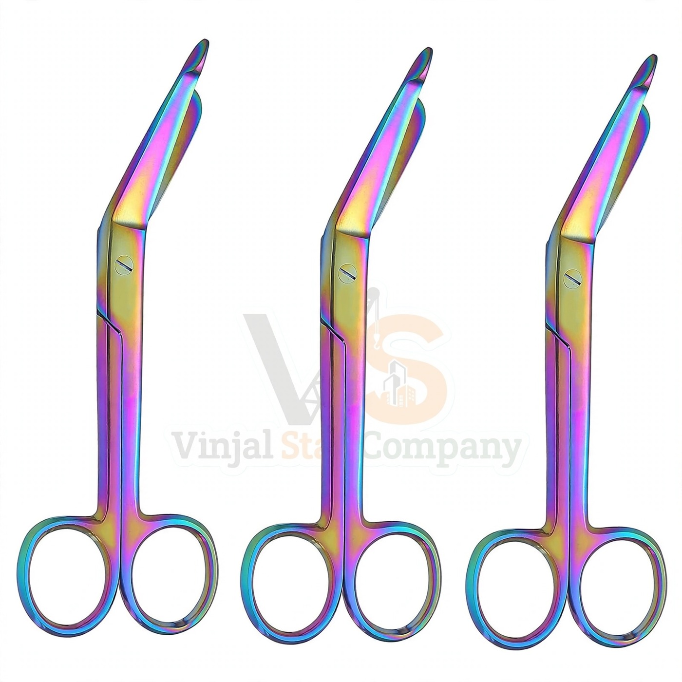 Vinjal Star - 1090 - Vinjal Star Company product photo 3 Pcs Rainbow Lister Bandage Scissors 3 5 | Bandage Cutting | VS Surgico - Image 1