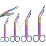 4 Pcs Rainbow Lister Bandage Scissors Set | Bandage Cutting | VS Surgico