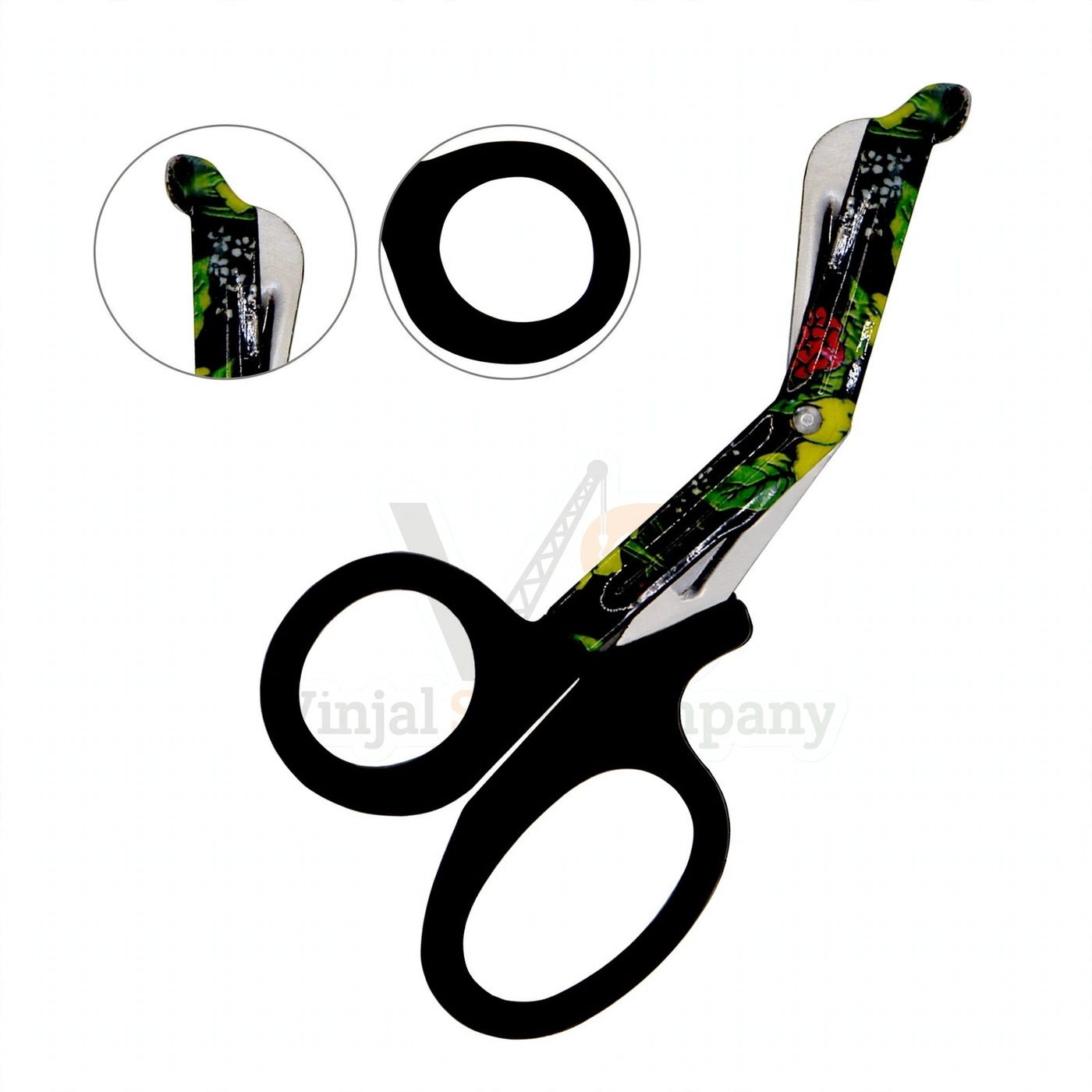 Vinjal Star - 1156 - Vinjal Star Company product photo EMT Utility Scissors 7 25 Paper Coated Blades Black | Trauma Cutting | VS Surgico - Image 1