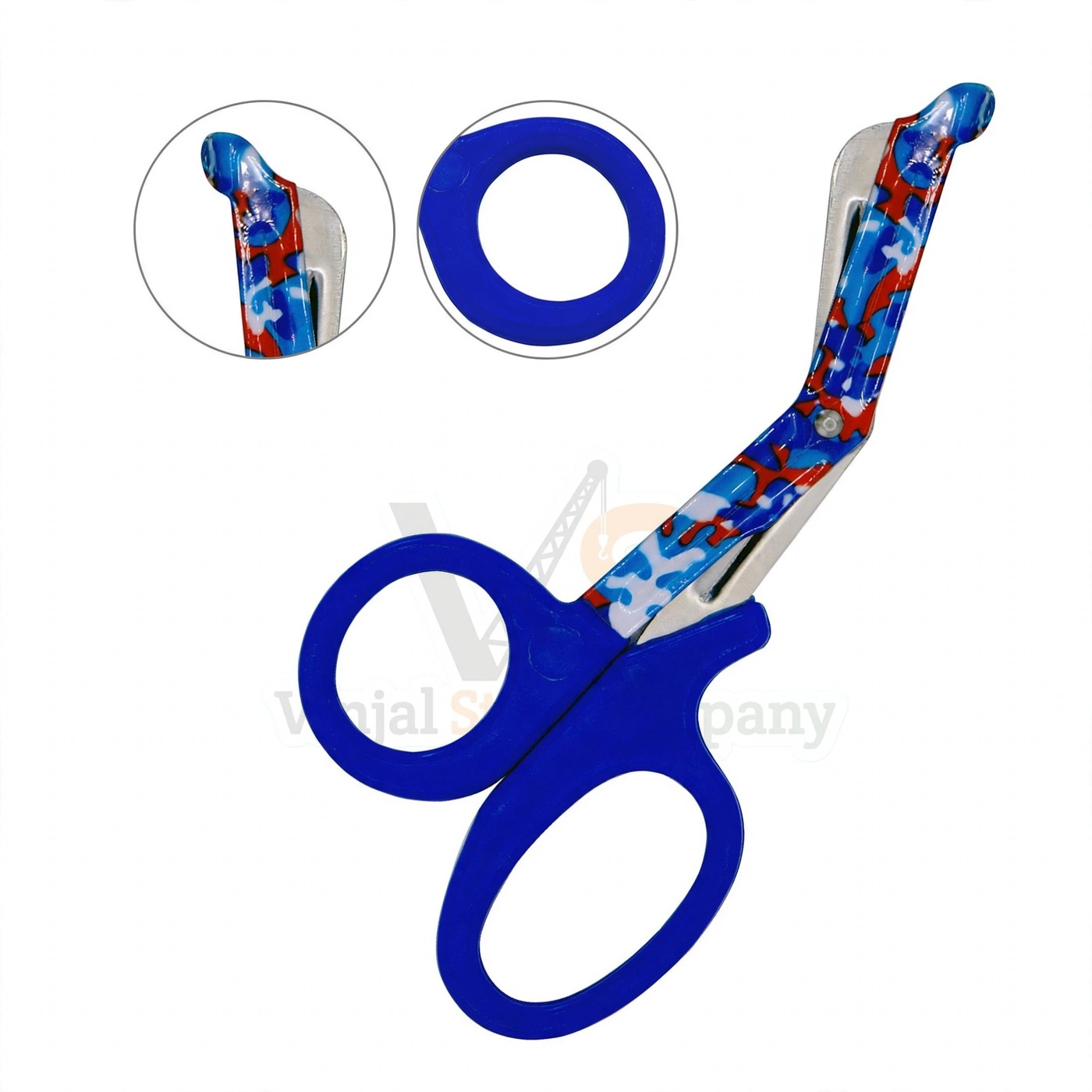 Vinjal Star - 1157 - Vinjal Star Company product photo EMT Utility Scissors 7 25 Paper Coated Blades Blue | Trauma Cutting | VS Surgico - Image 1