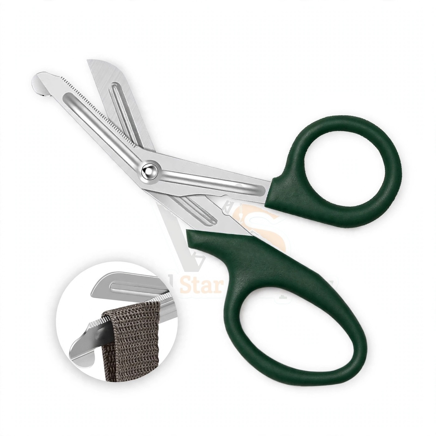 Vinjal Star - 1173 - Vinjal Star Company product photo Hunter Green EMT EMS Utility 5 5 Paramedic Bandage Scissors | Trauma Cutting | VS Surgico - Image 1