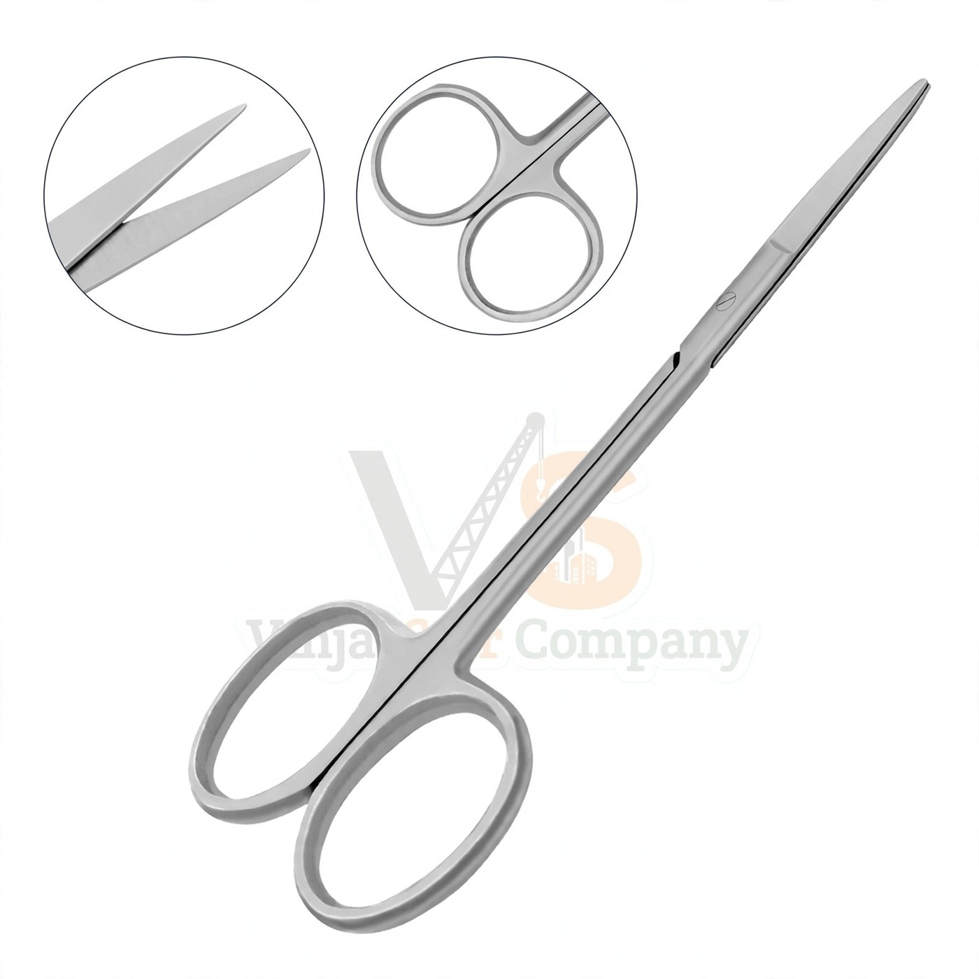 Vinjal Star - 1178 - Vinjal Star Company product photo Iris Scissors 3 5 Straight Round Pattern | Delicate Dissecting | VS Surgico - Image 1