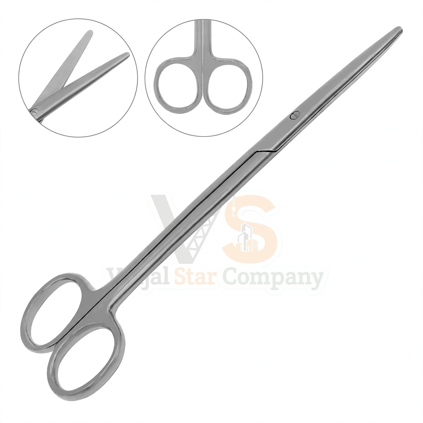 Vinjal Star - 1267 - Vinjal Star Company product photo Metzenbaum Scissors 8 Curved | Surgical Dissecting | VS Surgico - Image 1