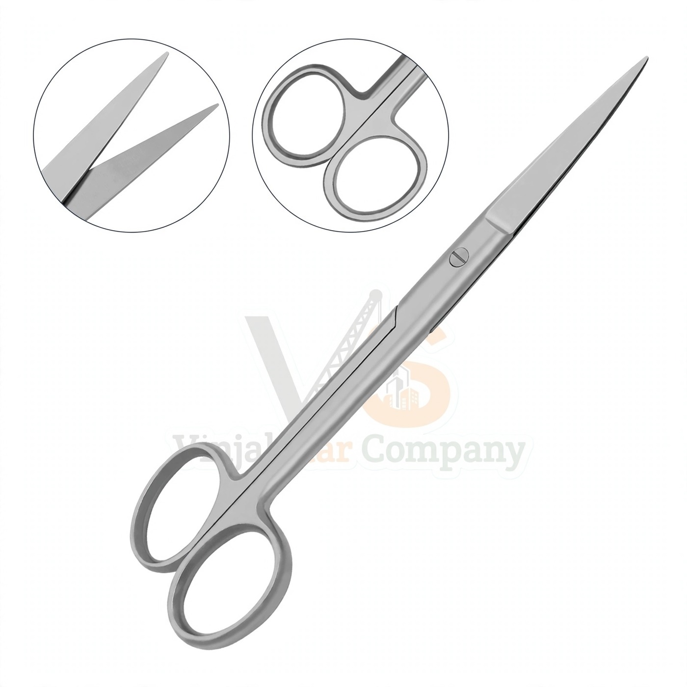 Vinjal Star - 1286 - Vinjal Star Company product photo Operating Scissors 4 5 Str Sharp Blunt Round | Surgical Dissecting | VS Surgico - Image 1