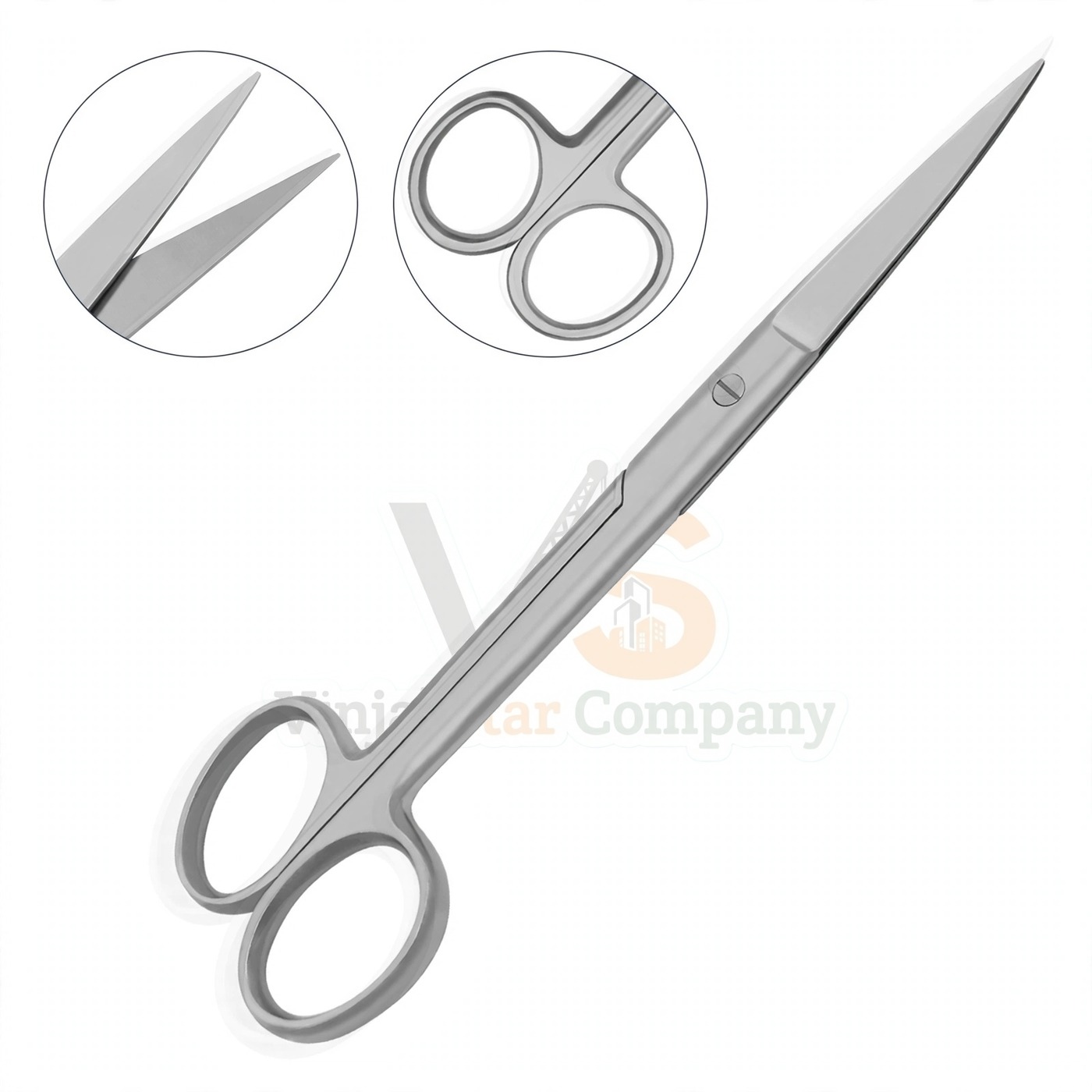 Vinjal Star - 1298 - Vinjal Star Company product photo Operating Scissors 6 5 Str Blunt Blunt Round | Surgical Dissecting | VS Surgico - Image 1