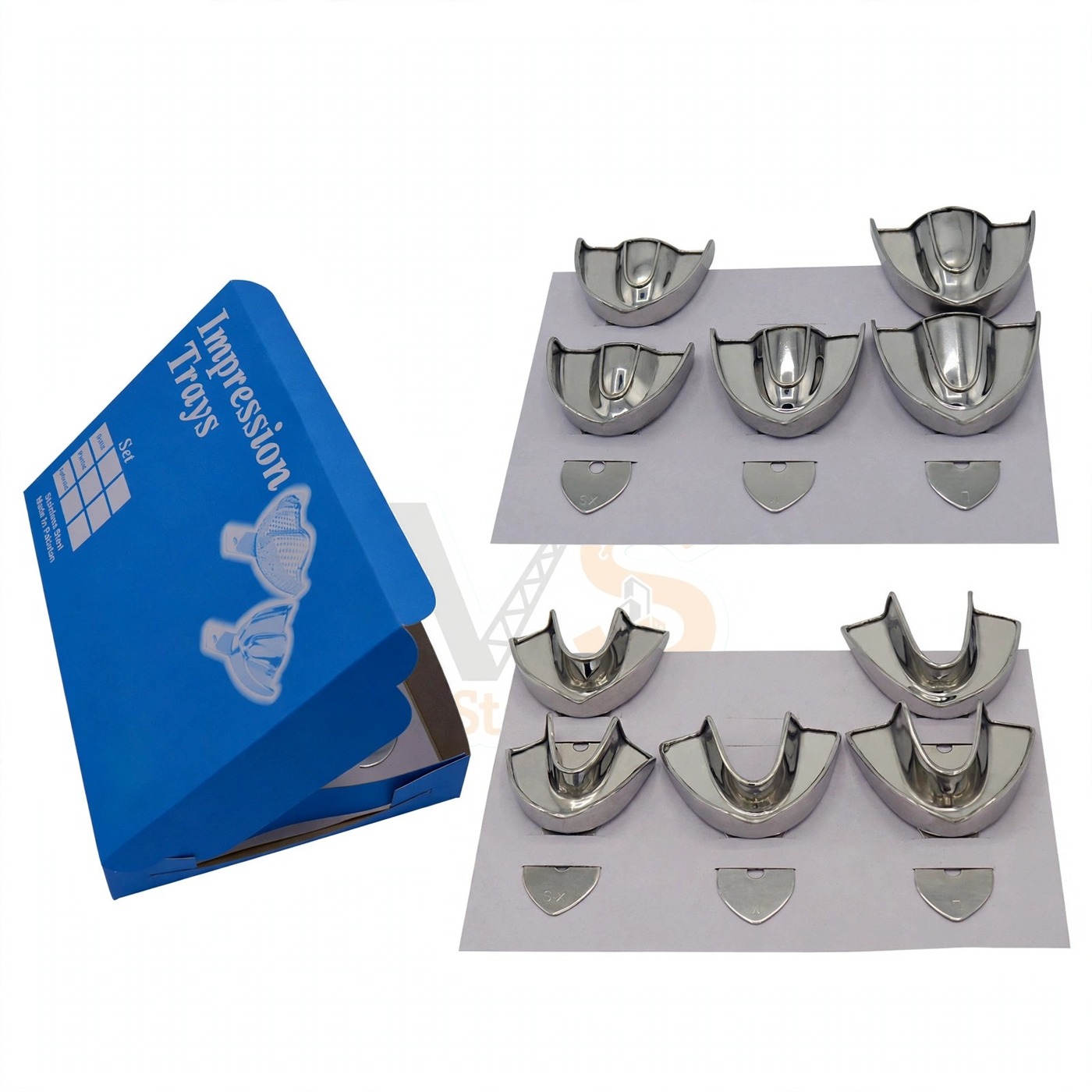 Vinjal Star - 162 - Vinjal Star Company product photo 10 Dental Impression Tray Set Solid Denture | Impression Taking | VS Surgico - Image 1