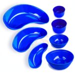 7 Plastic Blue Kidney Bowl Tray Mixing Bowl Set | Material Mixing | VS Surgico