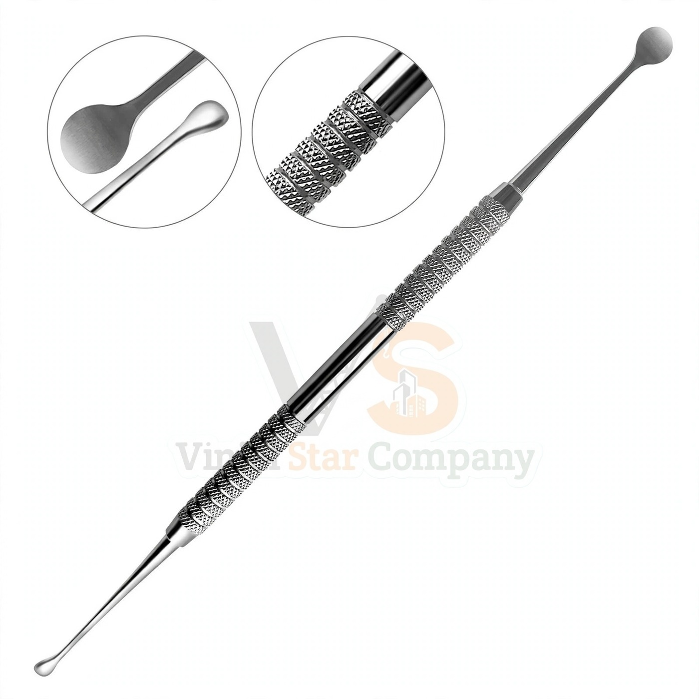 Vinjal Star - 268 - Vinjal Star Company product photo 6 Molt Bone Curette 2.4 Double Ended | Bone Curettage | VS Surgico - Image 1