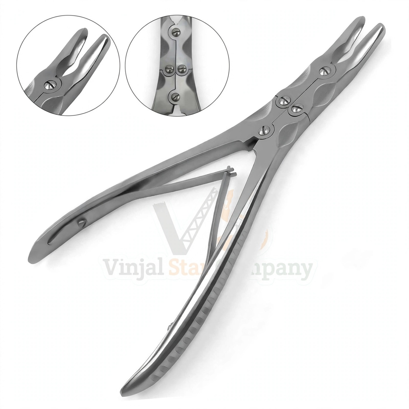Vinjal Star - 331 - Vinjal Star Company product photo Beyer Bone Rongeur Curved 18cm | Bone Rongeur Cutting | VS Surgico - Image 1