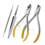 Orthodontic Basic Kit Of 4 Distal End Hard Wire Cutter Bracket Holding Tweezers | Orthodontic Student Kit | VS Surgico