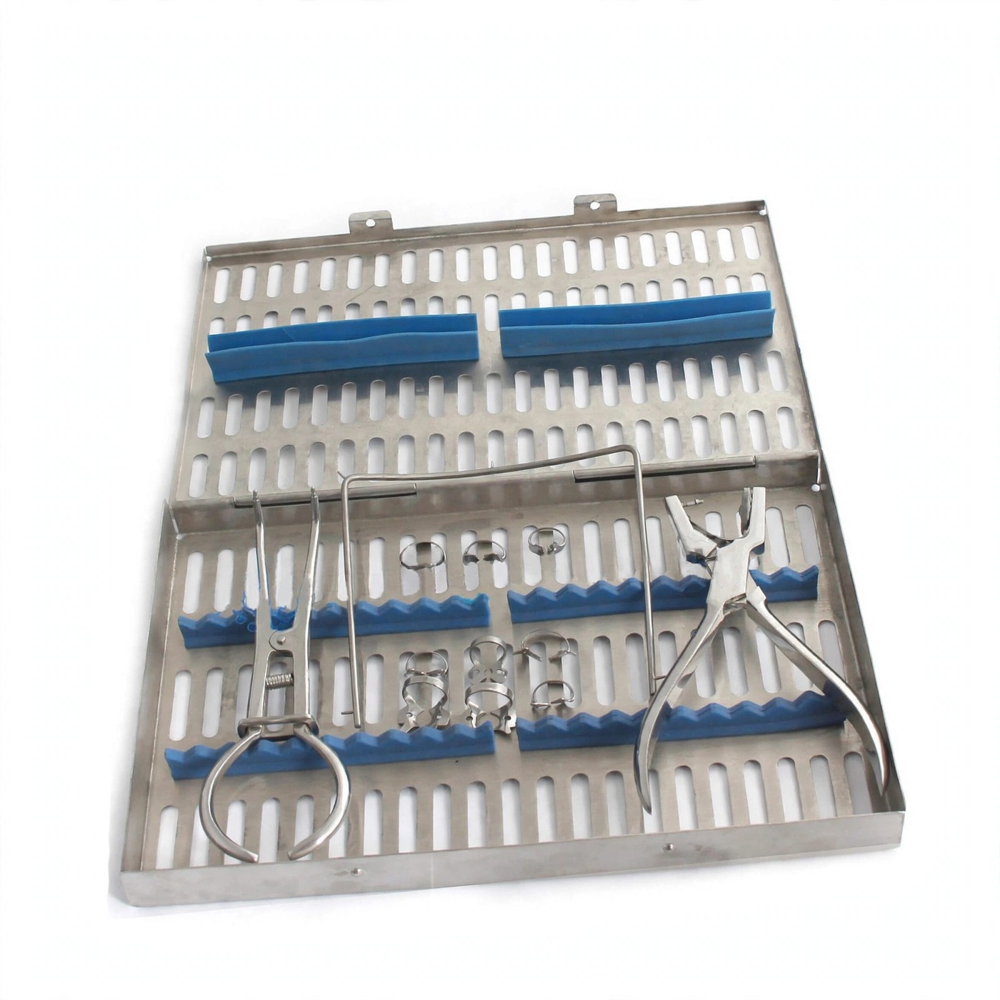 Vinjal Star - 391 - Vinjal Star Company product photo Rubber Dam 18 Pc Set Up Clamps Punch Forceps Frame Case | Rubber Dam Kit | VS Surgico - Image 1
