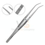 50 London College Tweezers 6 Curved Serrated Tip | Precision Handling | VS Surgico