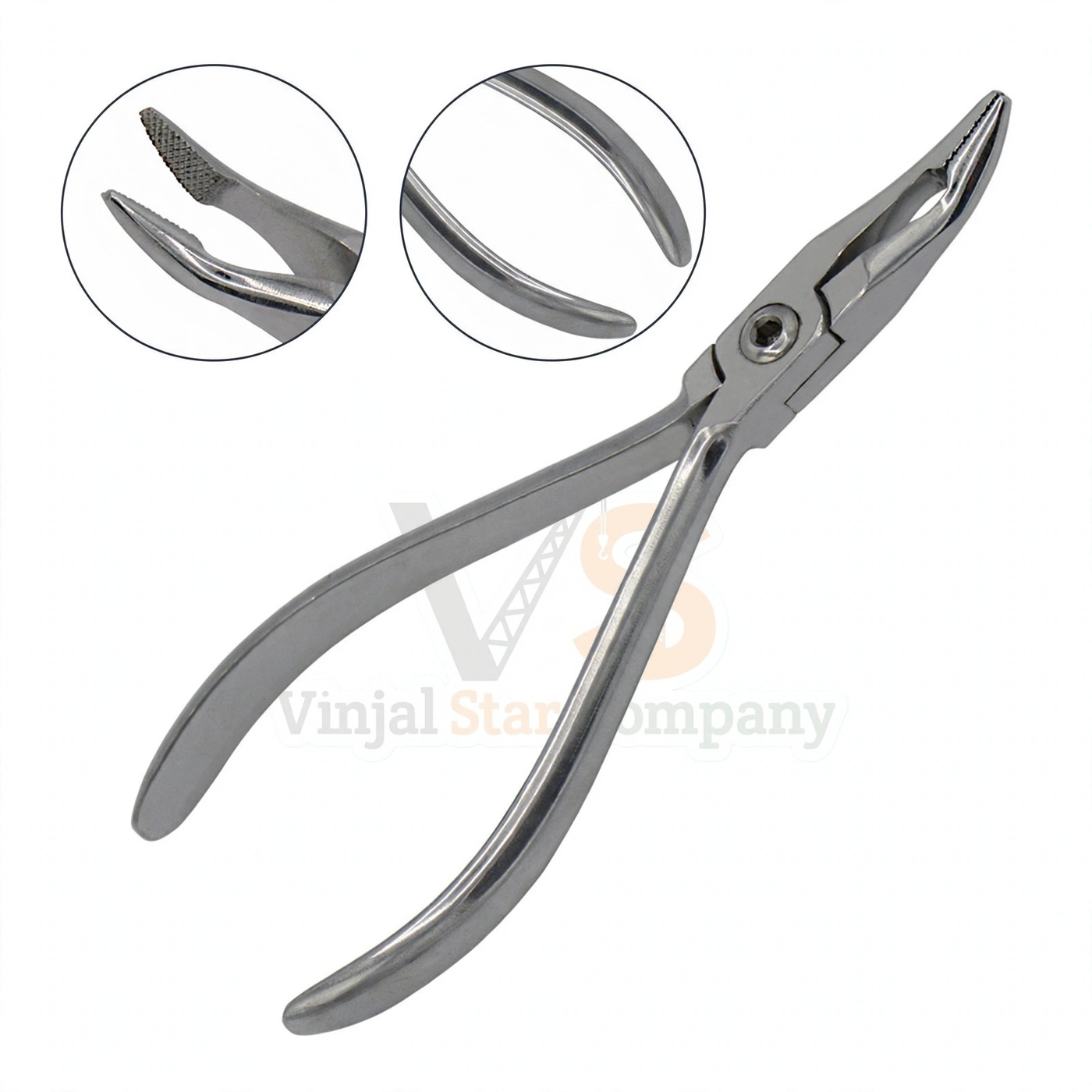 Vinjal Star - 451 - Vinjal Star Company product photo 3 Light Wire Bird Beak Pliers With Groove | Wire Bending | VS Surgico - Image 1