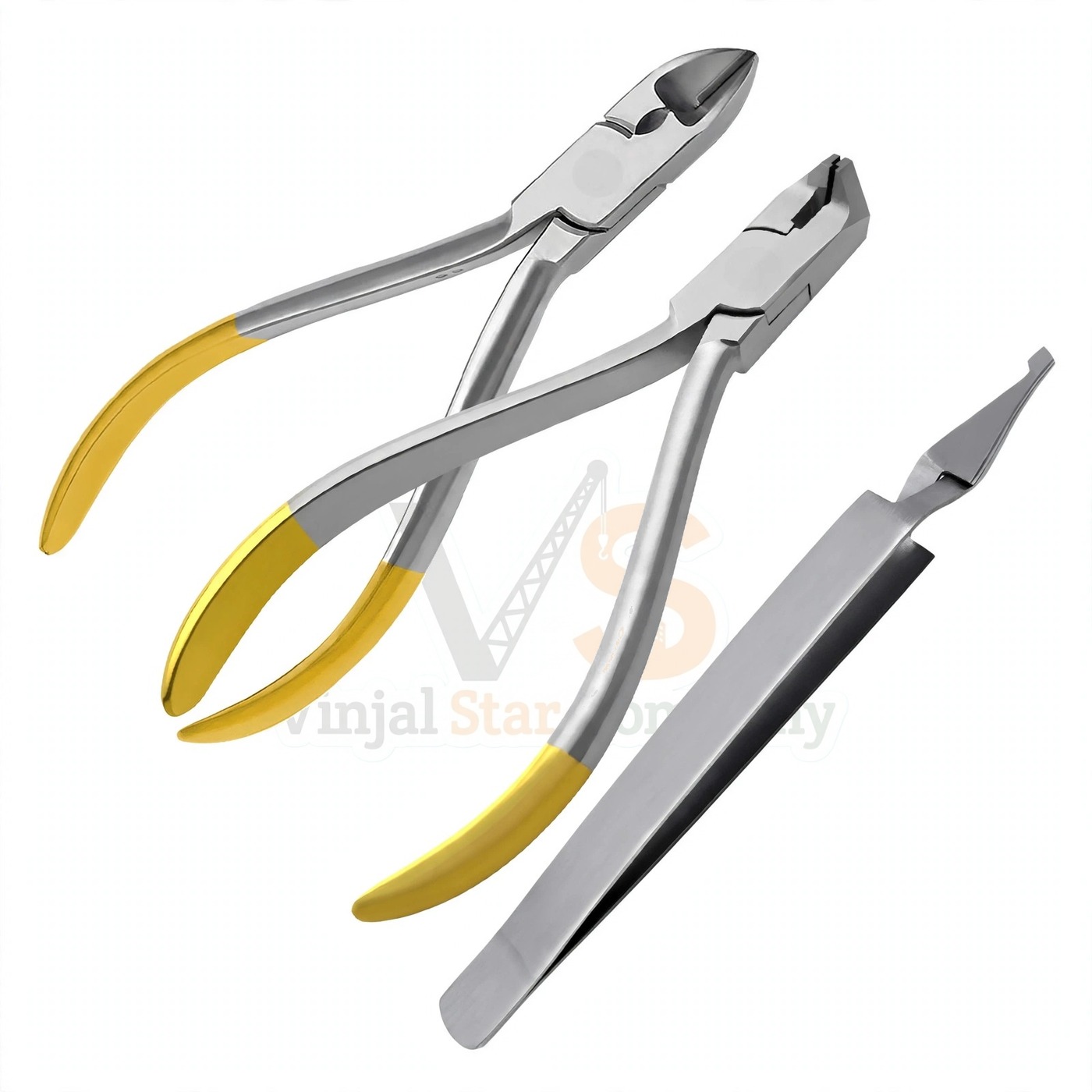 Vinjal Star - 471 - Vinjal Star Company product photo Sets Elastic Ligature Placing Plier Forceps Bracket Holding Removing Tweezer Band Push | Cotton Plier Handling | VS Surgico - Image 1