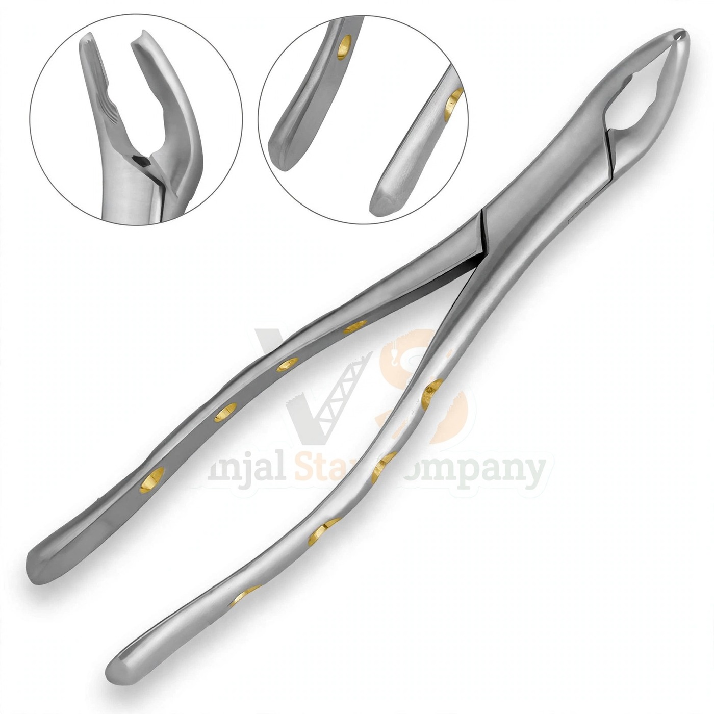 Vinjal Star - 660 - Vinjal Star Company product photo Extracting Forceps 151xas Diamond Dusted Gold Hollow | Dental Extracting Forceps | VS Surgico - Image 1