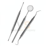3 Pcs Tartar Calculus Plaque Remover Tooth Scraper Dental Mirror Probe 5 Set | Periodontal Probing | VS Surgico