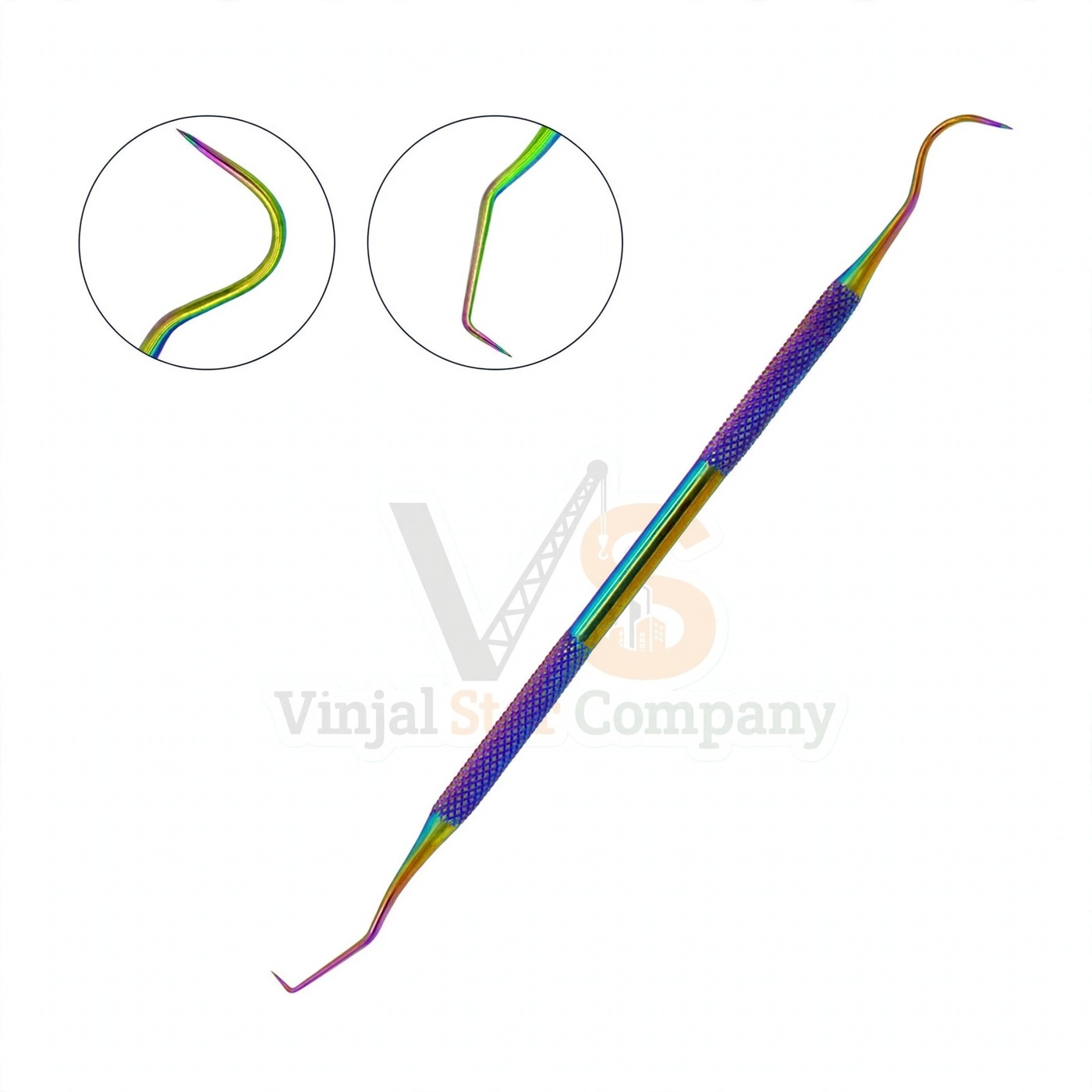 Vinjal Star - 723 - Vinjal Star Company product photo 6 Rainbow Color Dental Explorer Probe 5 Double Ended | Periodontal Probing | VS Surgico - Image 1