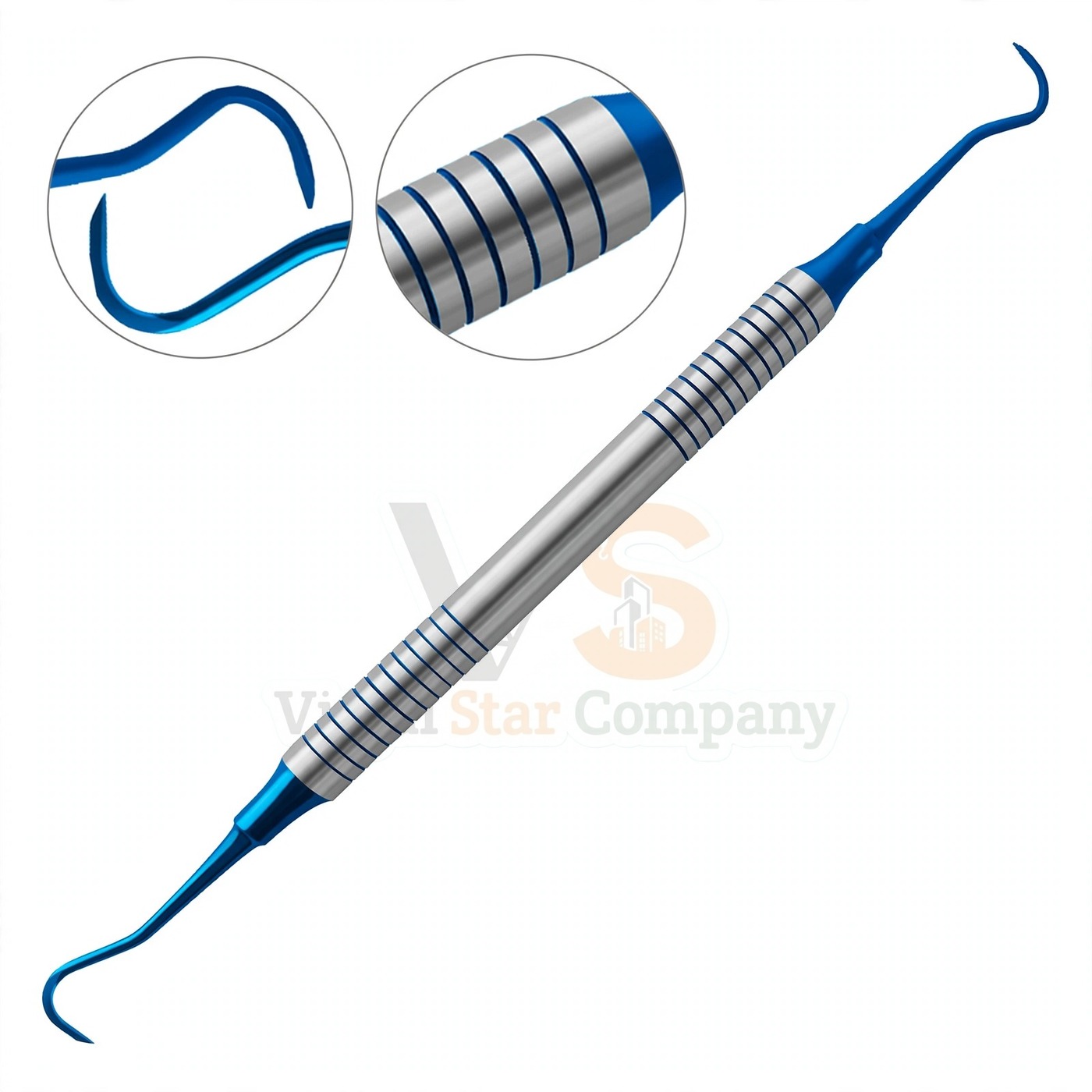 Vinjal Star - 750 - Vinjal Star Company product photo Sickle Scaler H6 H7 Blue Tips Hollow Handle | Dental Scaling | VS Surgico - Image 1