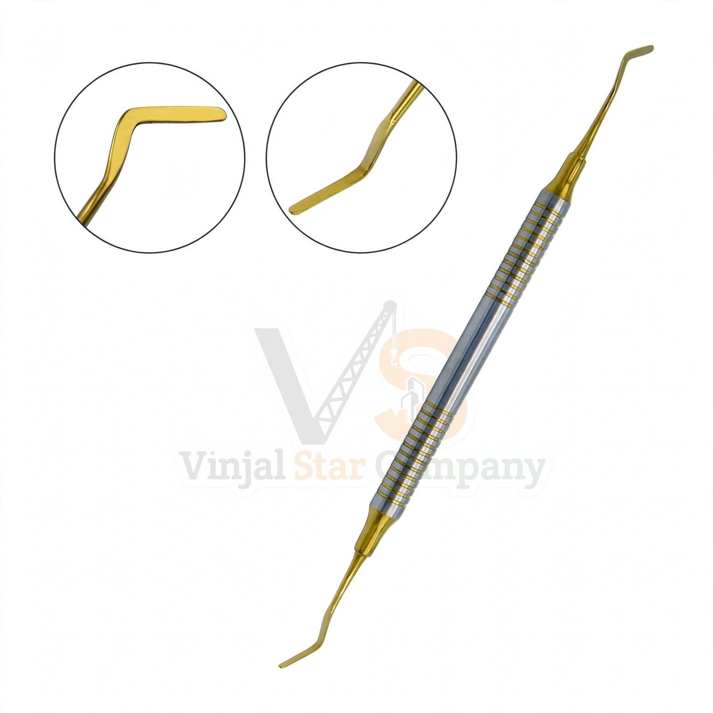 Vinjal Star - 832 - Vinjal Star Company product photo 3 Pcs 4 5 Gregg Composite Instrument Gold Tips Double Ended | Composite Filling | VS Surgico - Image 1