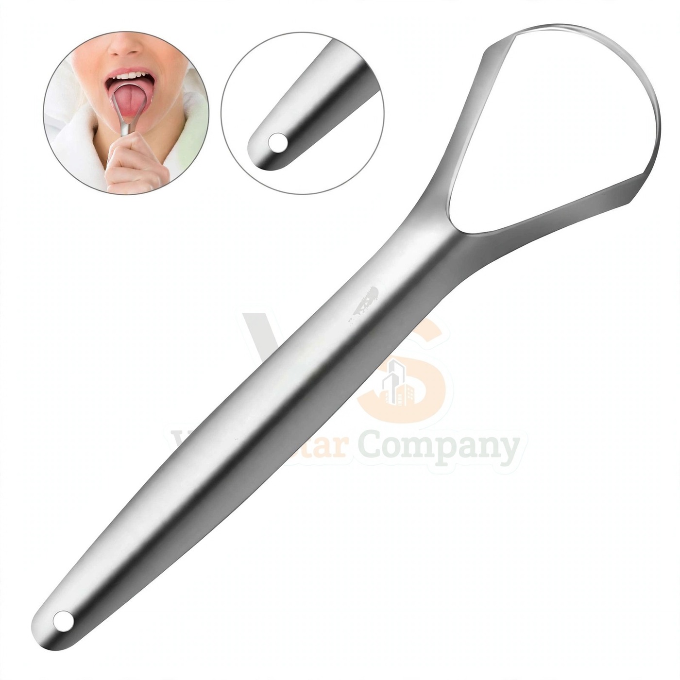 Vinjal Star - 871 - Vinjal Star Company product photo 2 Metal Tongue Scraper Cleaner 6 Oral Hygiene Care Tool | Tongue Cleaning | VS Surgico - Image 1