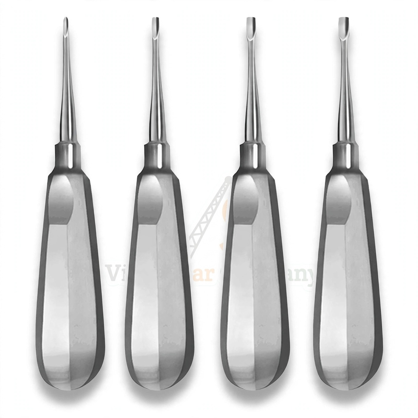 Vinjal Star - 095 - Vinjal Star Company product photo 4 Pcs Winged Elevators Set 1mm-4mm Tips Standard Handle | Winged Elevation | VS Surgico - Image 1