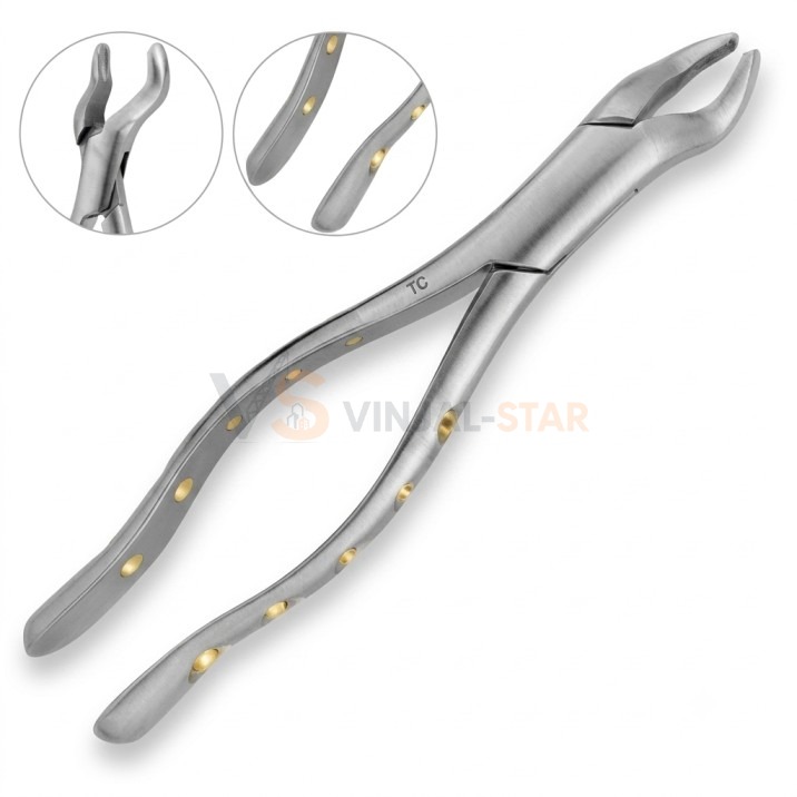 e1ada6c482e6a9942ad1c33f9432c4f7f25a588efbd2afe6e9fb52aadba7521f.jpg Extraction Forceps #17 TC | Lower Molars | VS Surgico - Image 1