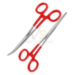 2 Kelly Forceps Set 6 25 Str Crvd Red Pvc Handle | VS Surgico