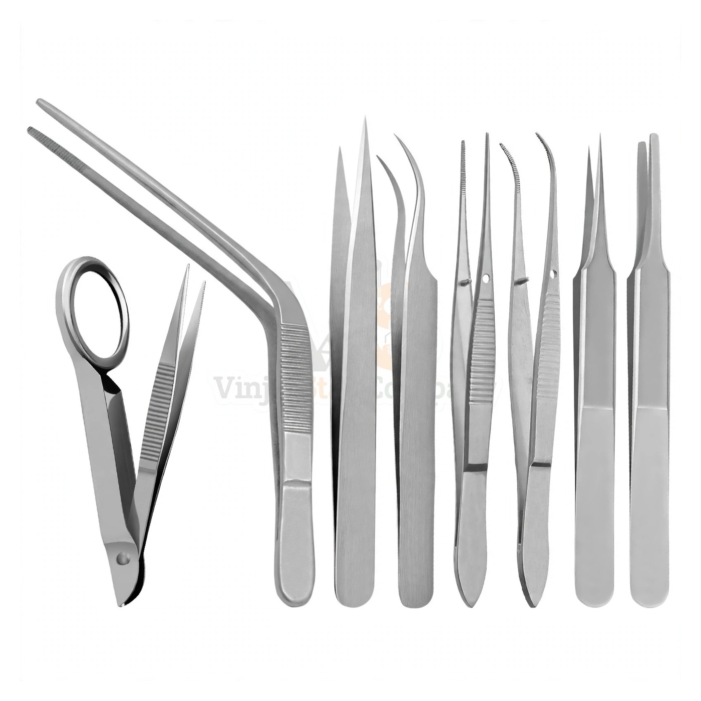 sm10048-1.jpg 8 Splinter Fine Point Tweezers Set With Magnifying Glass | VS Surgico - Image 1