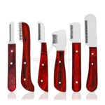 6 Stripping Carding Knives Set Garnish Red Handle | VS Surgico