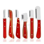 6 Stripping And Carding Knives Set Red Handle | VS Surgico
