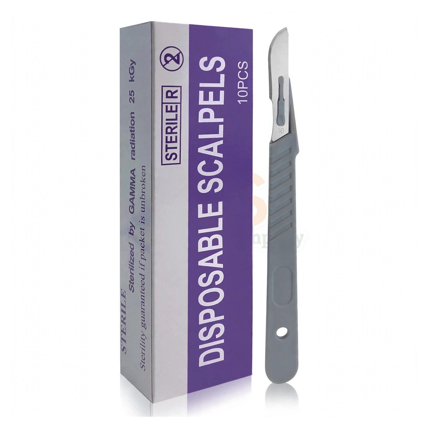 sm2723-1.jpg 10 Pcs Disposable Scalpel Blades 10 With Plastic Handle | VS Surgico - Image 1