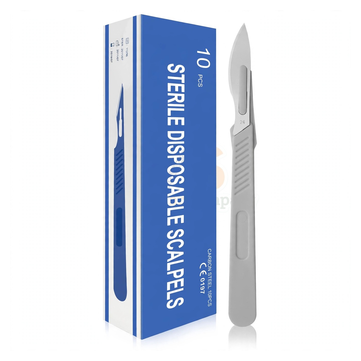 sm2731-1.jpg 10 Pcs Disposable Scalpel Blades 24 With Plastic Handle | VS Surgico - Image 1