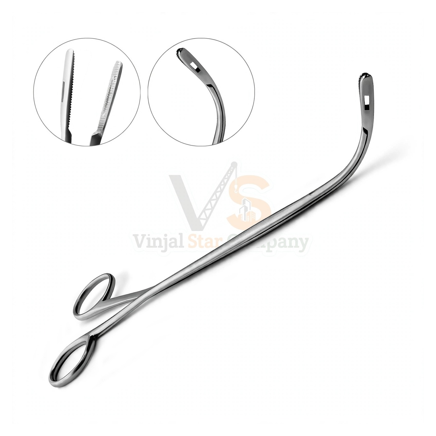 sm2942-1.jpg Randall Kidney Stone Forceps 8 25 Half Curved | VS Surgico - Image 1