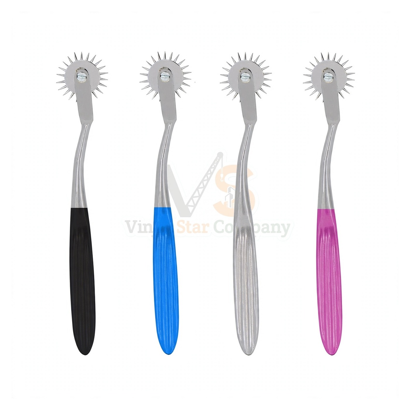 sm3126-1.jpg 4 Wartenberg Pinwheel Set Chrome Plated With Color Handles | VS Surgico - Image 1