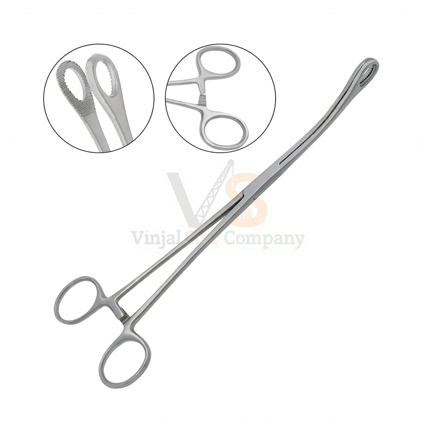sm3231-1.jpg Foerster Sponge Forceps 7 Curved Serrated Jaws | VS Surgico - Image 1