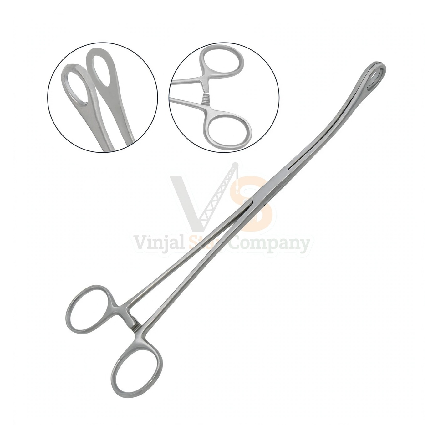 sm3232-1.jpg Foerster Sponge Forceps 7 Curved Smooth Jaws | VS Surgico - Image 1