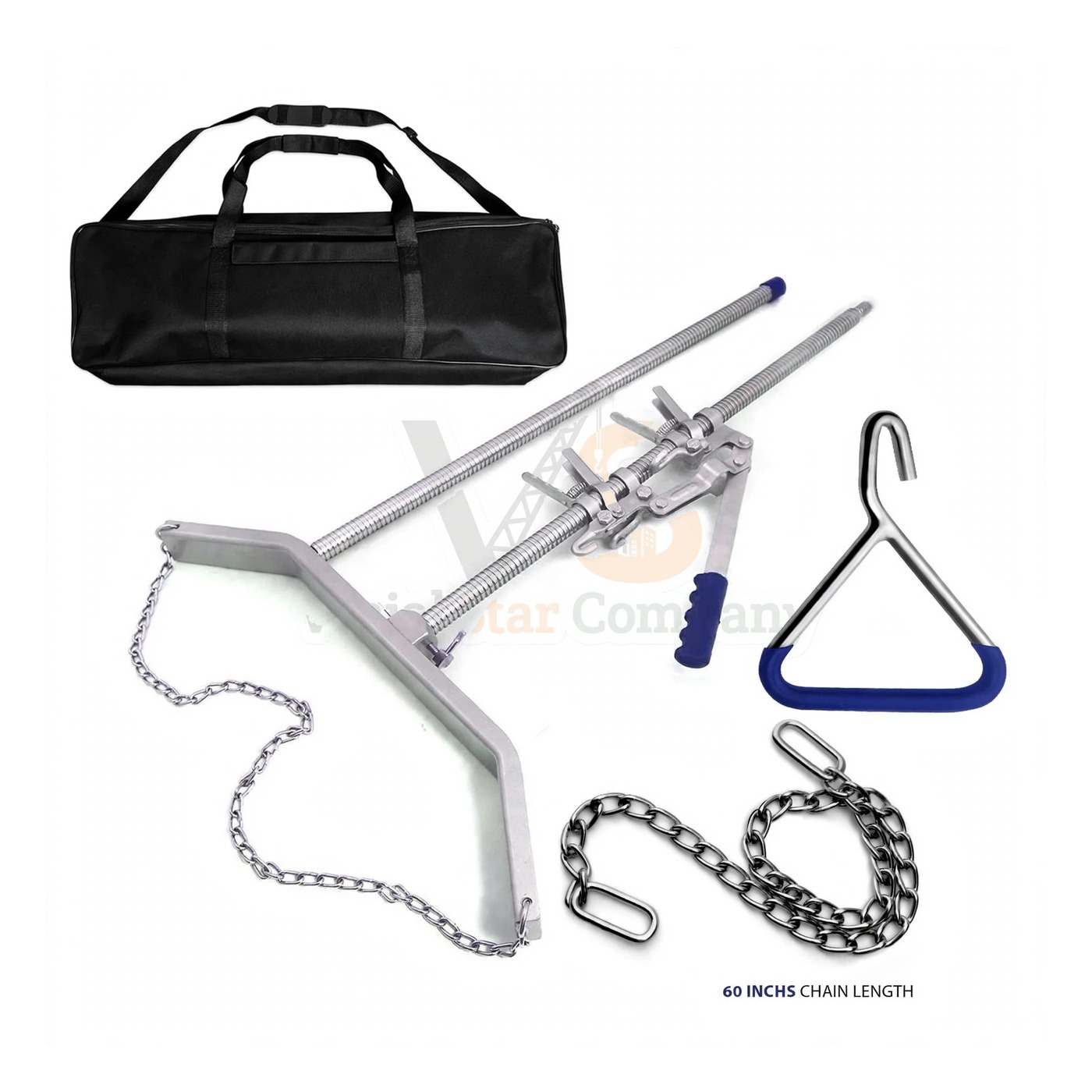 sm3456 4pcs Calf Puller With Ob Chain Handle Carrying Bag Cattle Delivery Set | VS Surgico - Image 1