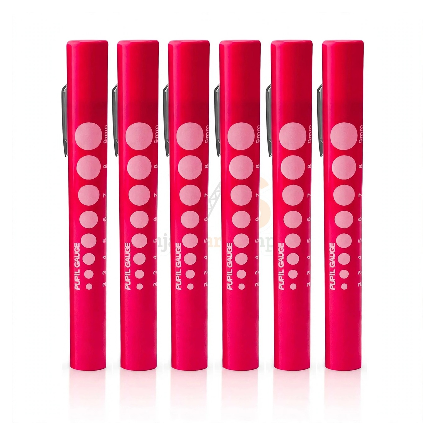 sm3591-1.jpg 6 Disposable Led Pupil Gauge Penlight Red | VS Surgico - Image 1